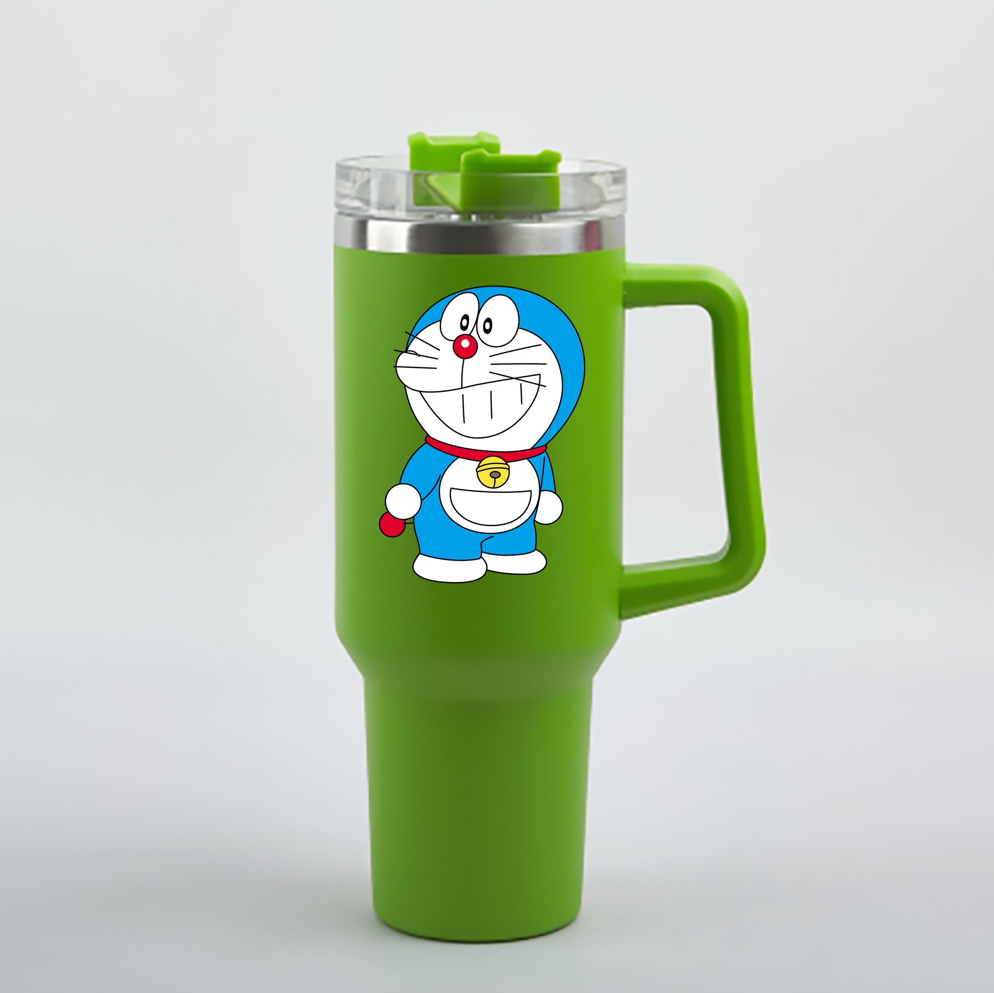 （画像用） ドラえもん Doraemon 1200mL車用タンブラー - クリスタルステッカー（プラスチックストロー付き）